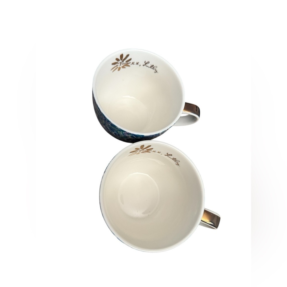 Lilly Pulitzer blue lion coffee mug set - Picture 2 of 5